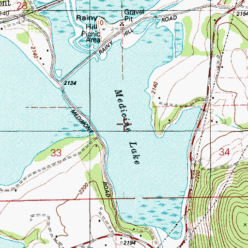 Topographic Map of Medicine Lake, ID