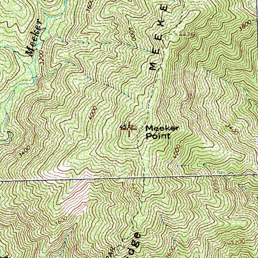 Topographic Map of Meeker Point, ID