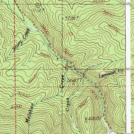 Topographic Map of Melakwa Creek, ID