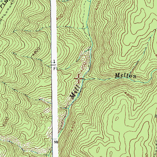 Topographic Map of Merton Creek, ID