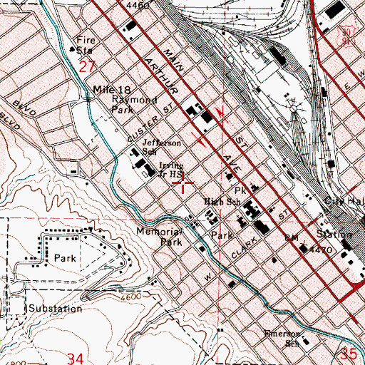 Topographic Map of Memorial Park, ID