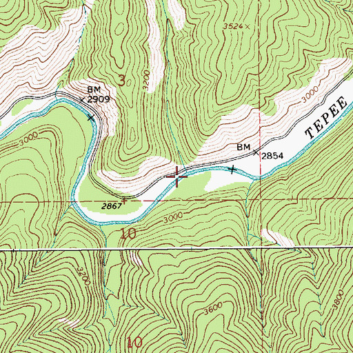 Topographic Map of Mercury Creek, ID