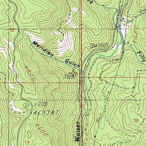 Topographic Map of Meridian Gulch, ID