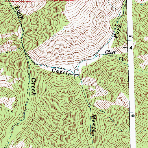 Topographic Map of Merino Creek, ID