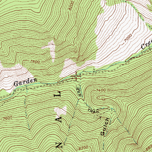 Topographic Map of Merrimac Gulch, ID