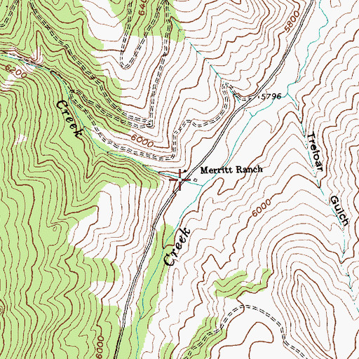 Topographic Map of Merritt Ranch, ID