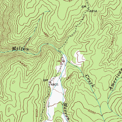 Topographic Map of Merron Creek, ID