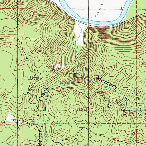 Topographic Map of Merton Creek, ID