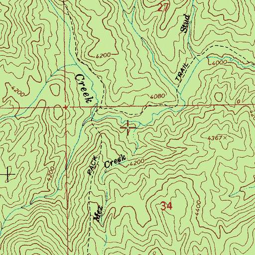Topographic Map of Mex Creek, ID