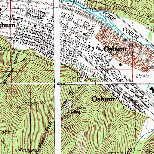 Topographic Map of Meyer Gulch, ID