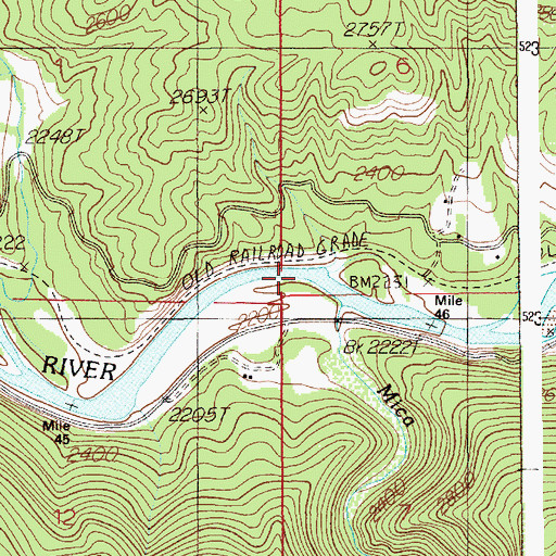Topographic Map of Mica Creek, ID