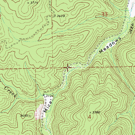 Topographic Map of Mica Meadows, ID