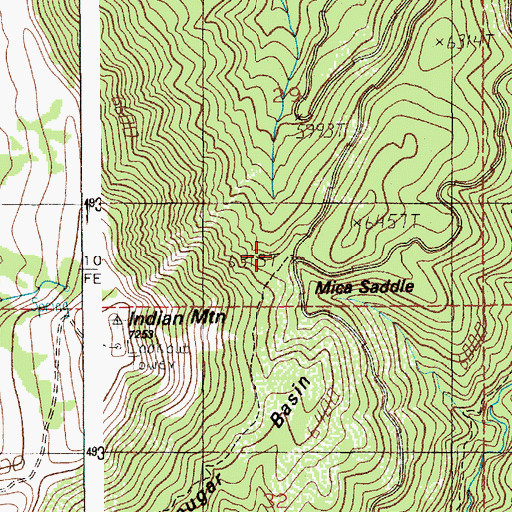 Topographic Map of Mica Saddle, ID