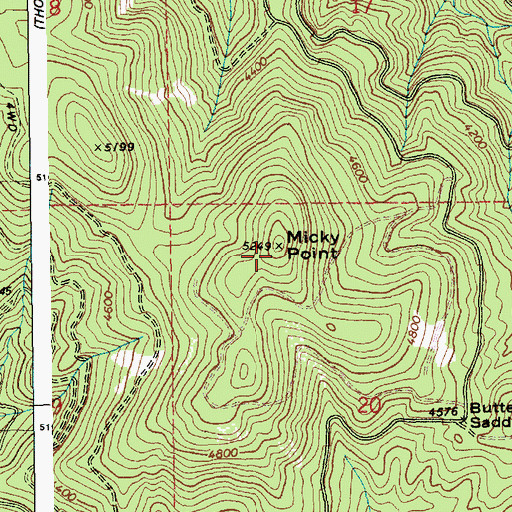 Topographic Map of Micky Point, ID