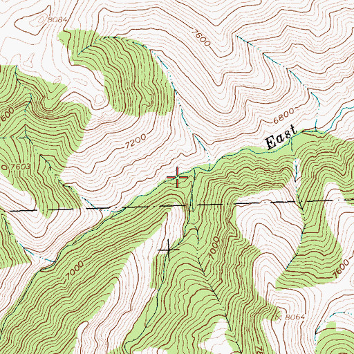 Topographic Map of Middle Canyon, ID