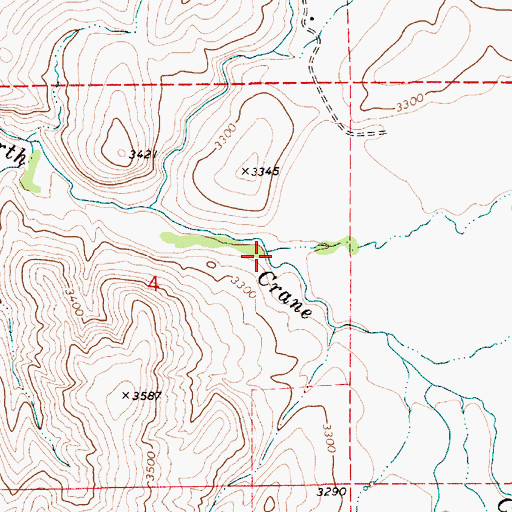 Topographic Map of Middle Creek, ID