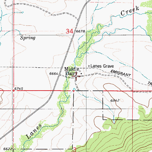 Topographic Map of Middle Dairy, ID