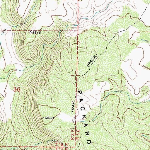 Topographic Map of Packard Trail, AZ