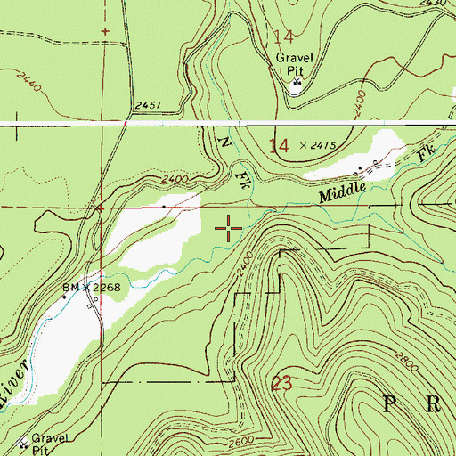 Topographic Map of Middle Fork East River, ID