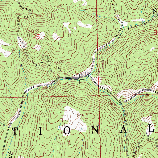 Topographic Map of Middle Fork Grouse Creek, ID