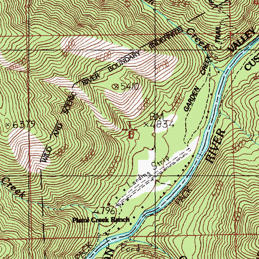 Topographic Map of Middle Fork Guard Station, ID