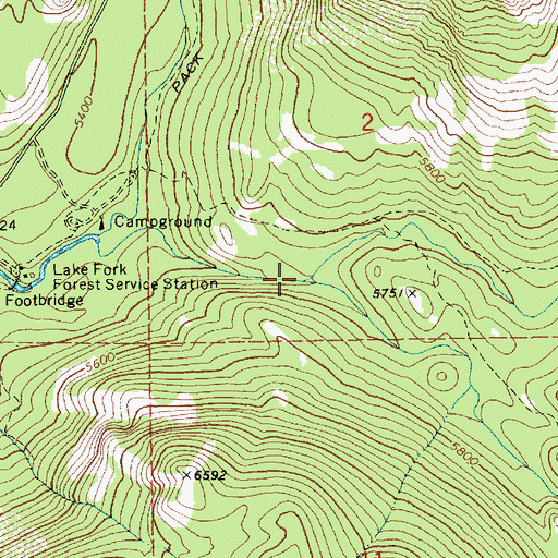 Topographic Map of Middle Fork Lake Fork, ID