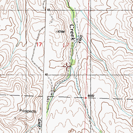 Topographic Map of Middle Fork Navarre Creek, ID