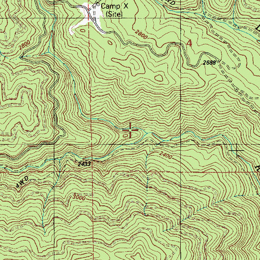 Topographic Map of Middle Fork Robinson Creek, ID