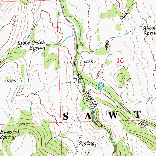 Topographic Map of Middle Fork Shoshone Creek, ID