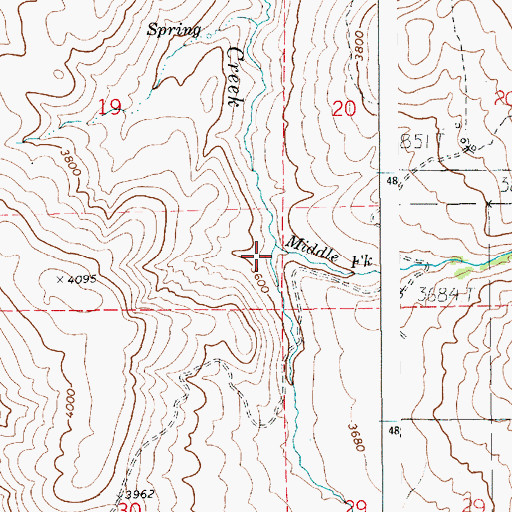 Topographic Map of Middle Fork Soldier Creek, ID