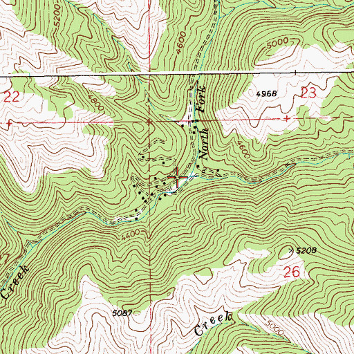 Topographic Map of Middle Fork Thorn Creek, ID