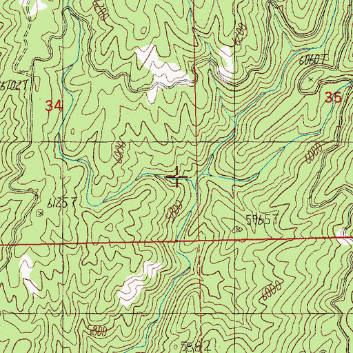 Topographic Map of Middle Fork Warm Springs Creek, ID
