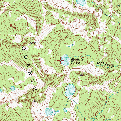 Topographic Map of Middle Lake, ID