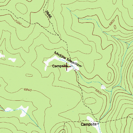 Topographic Map of Middle Meadow, ID