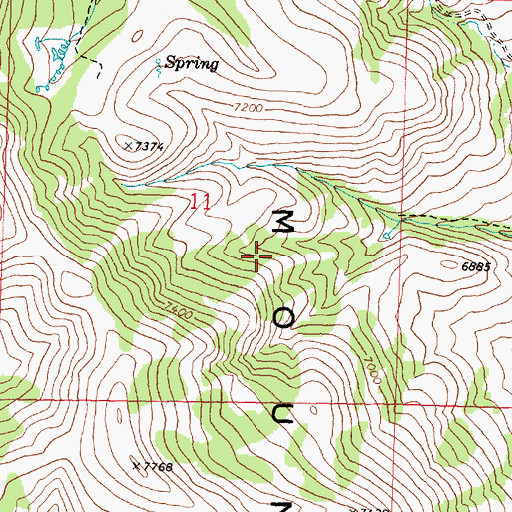 Topographic Map of Middle Mountain, ID