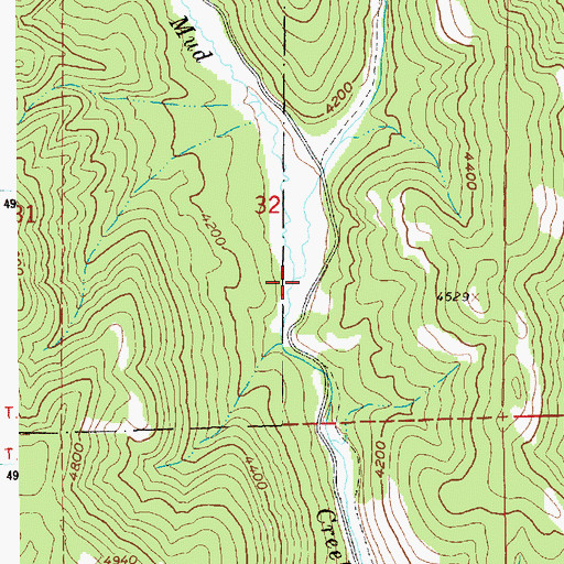 Topographic Map of Middle Mud Creek, ID
