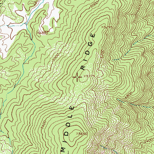 Topographic Map of Middle Ridge, ID