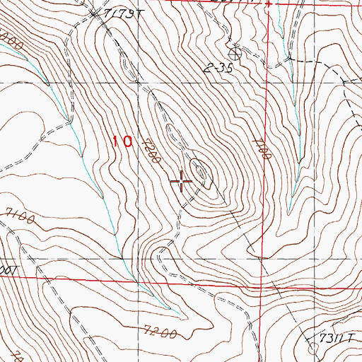 Topographic Map of Middle Ridge, ID