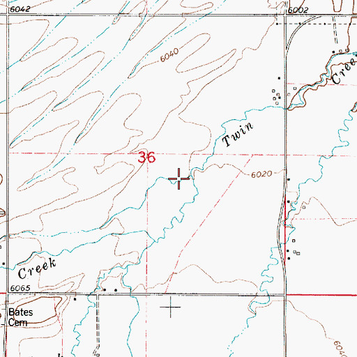 Topographic Map of Middle Twin Creek, ID