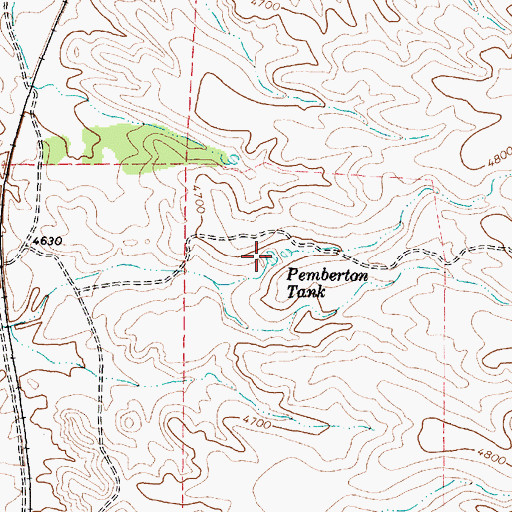 Topographic Map of Pemberton Tank, AZ