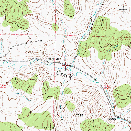 Topographic Map of Midnight Creek, ID