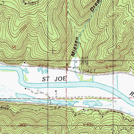Topographic Map of Miesen Draw, ID