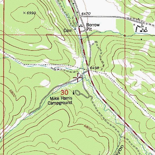 Topographic Map of Mike Harris Creek, ID