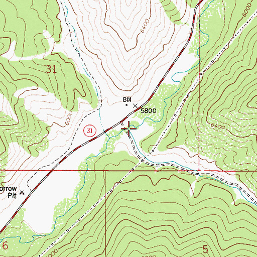 Topographic Map of Mike Spencer Canyon, ID