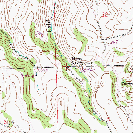 Topographic Map of Mikes Cabin, ID