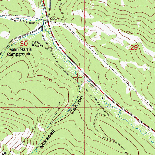 Topographic Map of Mikesell Canyon, ID