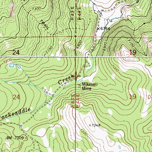 Topographic Map of Mikesell Mine, ID