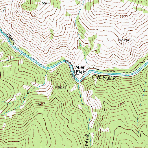 Topographic Map of Mile Flat, ID