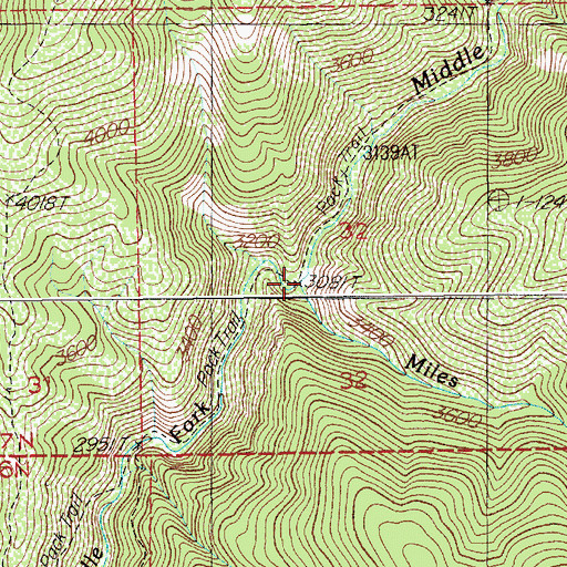 Topographic Map of Miles Creek, ID
