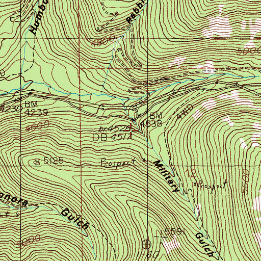 Topographic Map of Military Gulch, ID